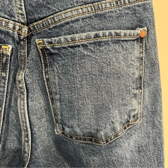 We The Free Lasso High Rise Button Fly Straight Leg Jeans 24 - Picture 6 of 14